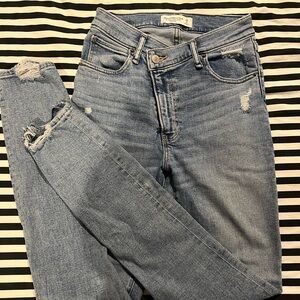 Abercrombie and fitch crisscrossed hem skinny jeans